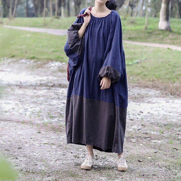 Washed Cotton And Linen Loose Multicolor Plus Size Artistic Retro Zen Dress Female Gown Dress - Jo-Bolt-Store