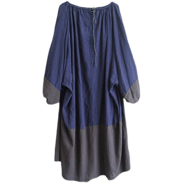 Washed Cotton And Linen Loose Multicolor Plus Size Artistic Retro Zen Dress Female Gown Dress - Jo-Bolt-Store