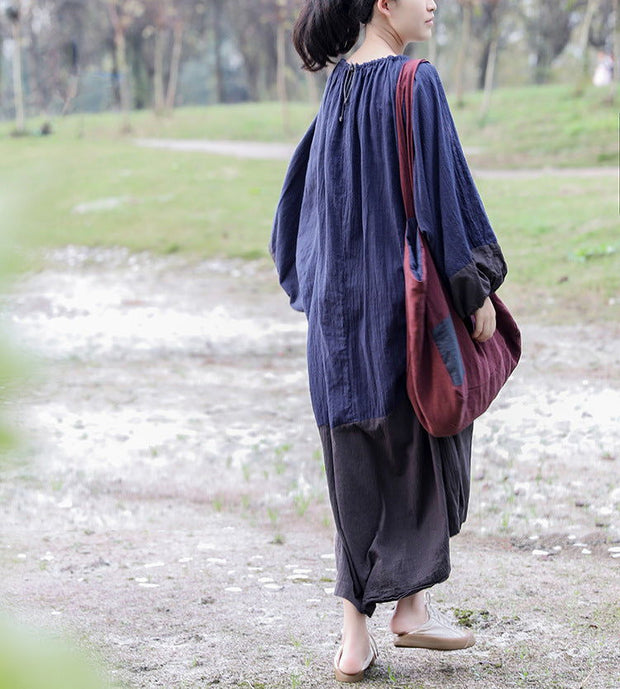Washed Cotton And Linen Loose Multicolor Plus Size Artistic Retro Zen Dress Female Gown Dress - Jo-Bolt-Store