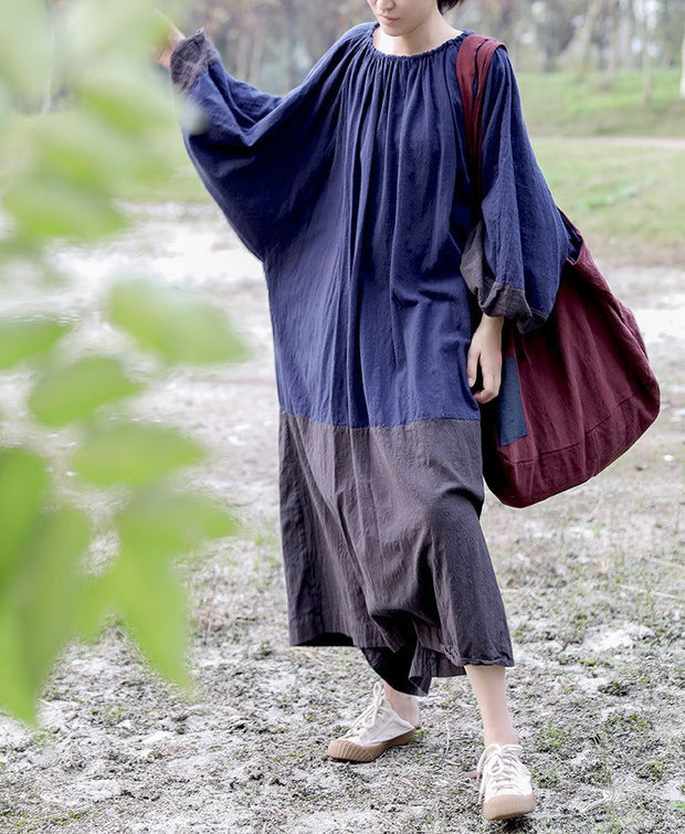 Washed Cotton And Linen Loose Multicolor Plus Size Artistic Retro Zen Dress Female Gown Dress - Jo-Bolt-Store