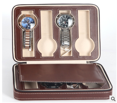 Watch Box Watch Zipper Bag Storage Bag Watch Storage Bag Watch Box Leather Bag Portable Zipper Watch - Jo-Bolt-Store