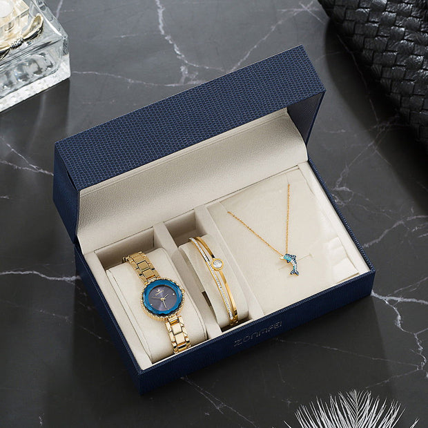 Watch Set Women Luxury Bracelet Necklace Gift For Girlfriend - Jo-Bolt-Store
