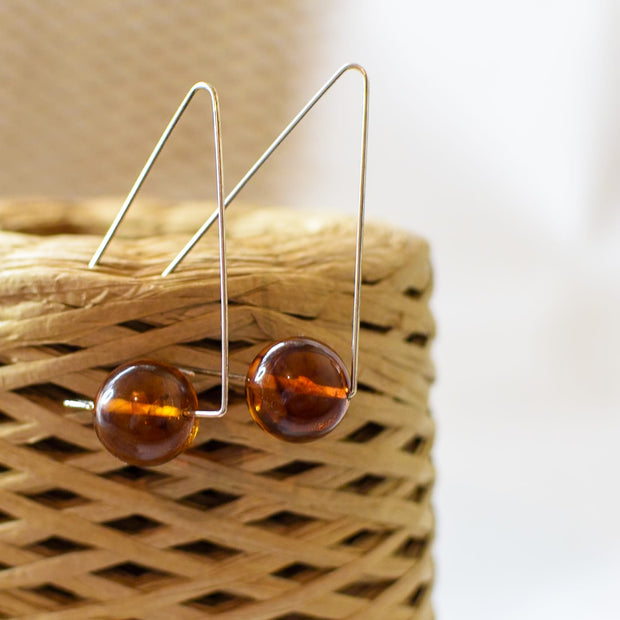 925 Silver Earrings With Baltic Amber Olia
