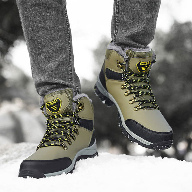 Winter Snow Boots Men Warm Plush Ankle Boots Hiking Lace-up Shoes - Jo-Bolt-Store