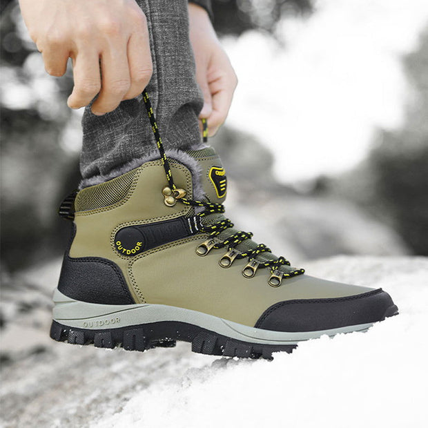 Winter Snow Boots Men Warm Plush Ankle Boots Hiking Lace-up Shoes - Jo-Bolt-Store
