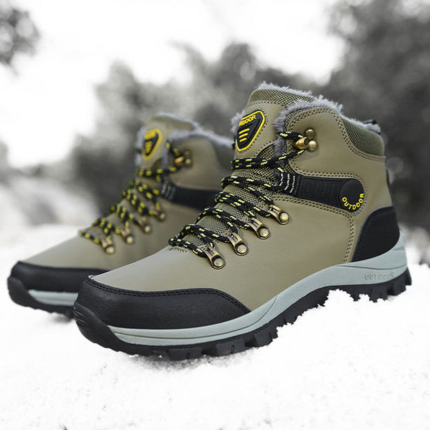 Winter Snow Boots Men Warm Plush Ankle Boots Hiking Lace-up Shoes - Jo-Bolt-Store