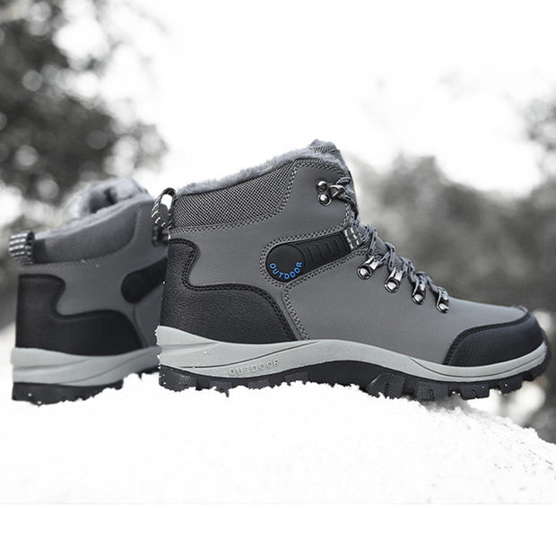 Winter Snow Boots Men Warm Plush Ankle Boots Hiking Lace-up Shoes - Jo-Bolt-Store