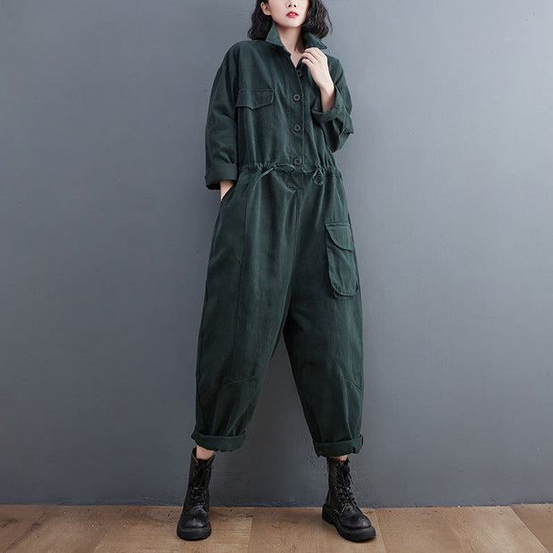 Women's Jumpsuit Retro Art And Versatile Plus Size Loose One-piece Trousers Autumn New Casual Pants - Jo-Bolt-Store