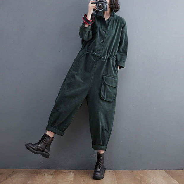 Women's Jumpsuit Retro Art And Versatile Plus Size Loose One-piece Trousers Autumn New Casual Pants - Jo-Bolt-Store