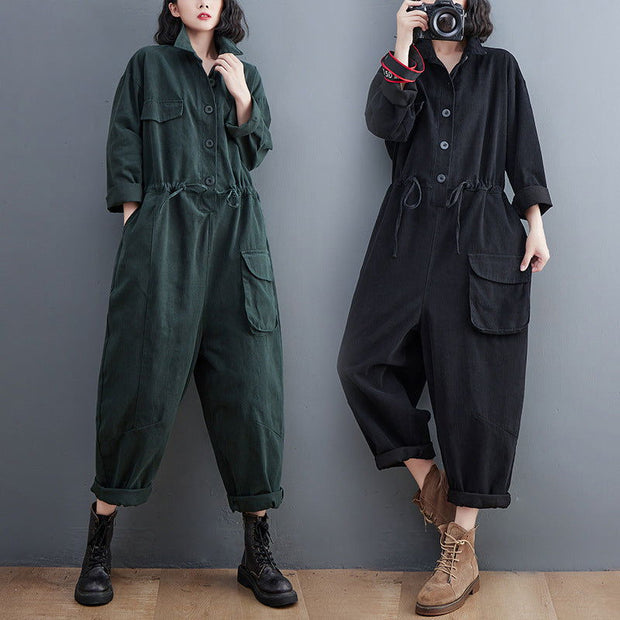Women's Jumpsuit Retro Art And Versatile Plus Size Loose One-piece Trousers Autumn New Casual Pants - Jo-Bolt-Store