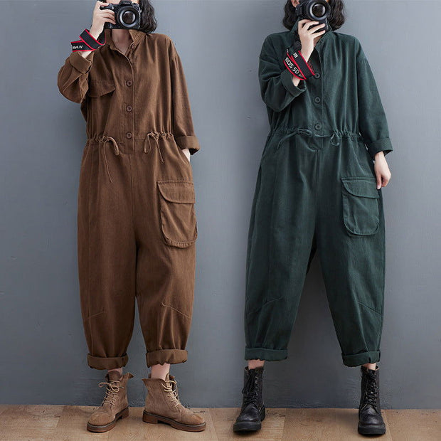 Women's Jumpsuit Retro Art And Versatile Plus Size Loose One-piece Trousers Autumn New Casual Pants - Jo-Bolt-Store