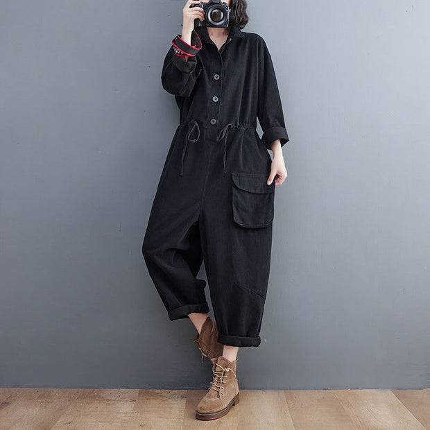 Women's Jumpsuit Retro Art And Versatile Plus Size Loose One-piece Trousers Autumn New Casual Pants - Jo-Bolt-Store