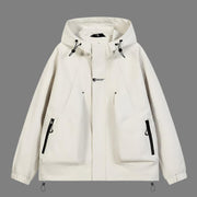 Workwear Outdoor Trendy Jacket Hooded Waterproof Windproof Single Jacket Coat - Jo-Bolt-Store
