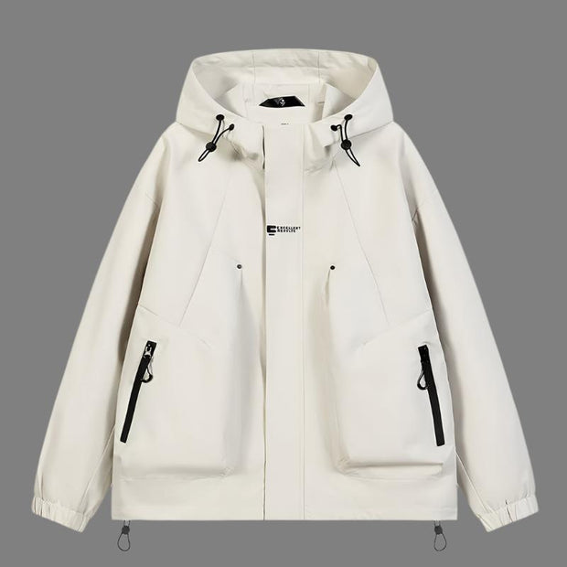 Workwear Outdoor Trendy Jacket Hooded Waterproof Windproof Single Jacket Coat - Jo-Bolt-Store