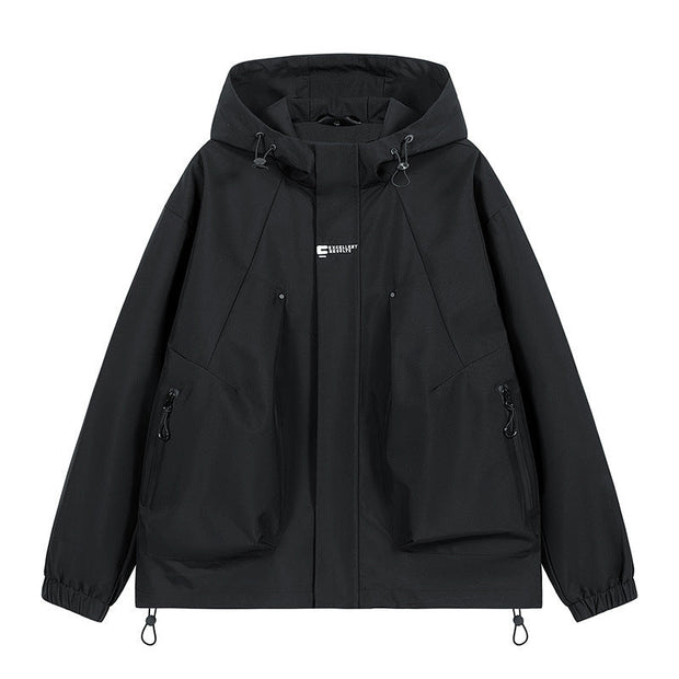 Workwear Outdoor Trendy Jacket Hooded Waterproof Windproof Single Jacket Coat - Jo-Bolt-Store