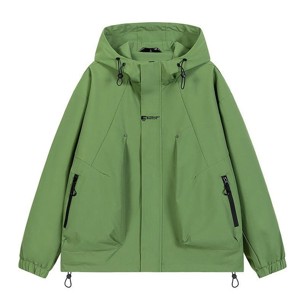 Workwear Outdoor Trendy Jacket Hooded Waterproof Windproof Single Jacket Coat - Jo-Bolt-Store
