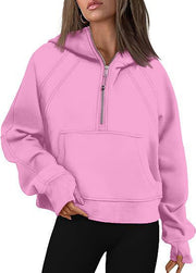 Zipper Hoodies Sweatshirts With Pocket Loose Sport Tops Long Sleeve Pullover Sweaters Winter Fall Outfits Women Clothing - Jo-Bolt-Store