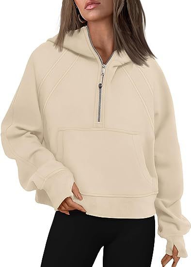 Zipper Hoodies Sweatshirts With Pocket Loose Sport Tops Long Sleeve Pullover Sweaters Winter Fall Outfits Women Clothing - Jo-Bolt-Store