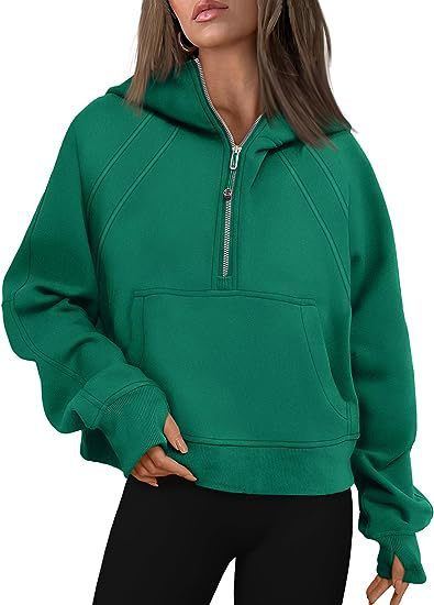 Zipper Hoodies Sweatshirts With Pocket Loose Sport Tops Long Sleeve Pullover Sweaters Winter Fall Outfits Women Clothing - Jo-Bolt-Store