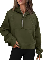 Zipper Hoodies Sweatshirts With Pocket Loose Sport Tops Long Sleeve Pullover Sweaters Winter Fall Outfits Women Clothing - Jo-Bolt-Store