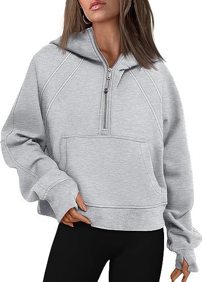 Zipper Hoodies Sweatshirts With Pocket Loose Sport Tops Long Sleeve Pullover Sweaters Winter Fall Outfits Women Clothing - Jo-Bolt-Store