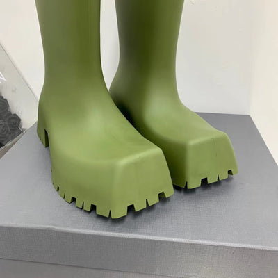 Square Toe Thick Sole Rain Boots