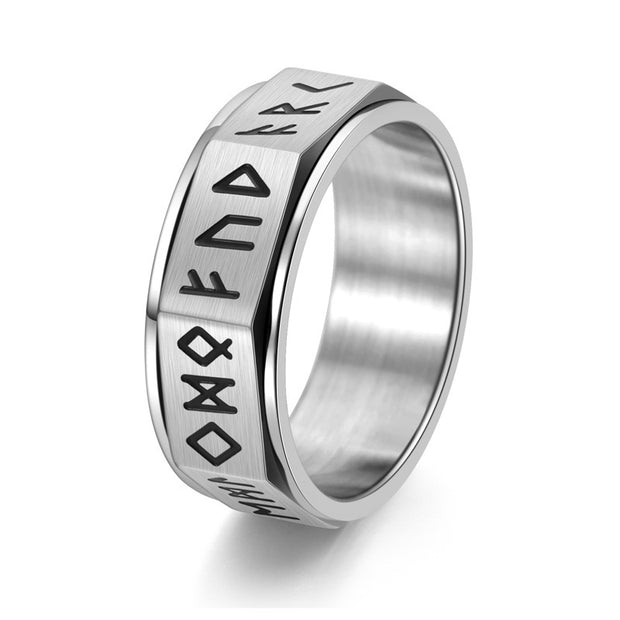 Viking Stainless Steel Rotataing Anti Anxiety Ring