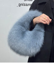 Stylish blue fur bag accessory