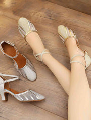 Elegant soft sole dance shoes with medium heel