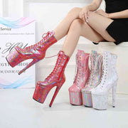 Collection of snake pattern high heels boots