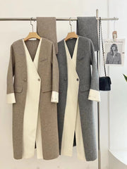 Double Breasted Long Woolen Coat