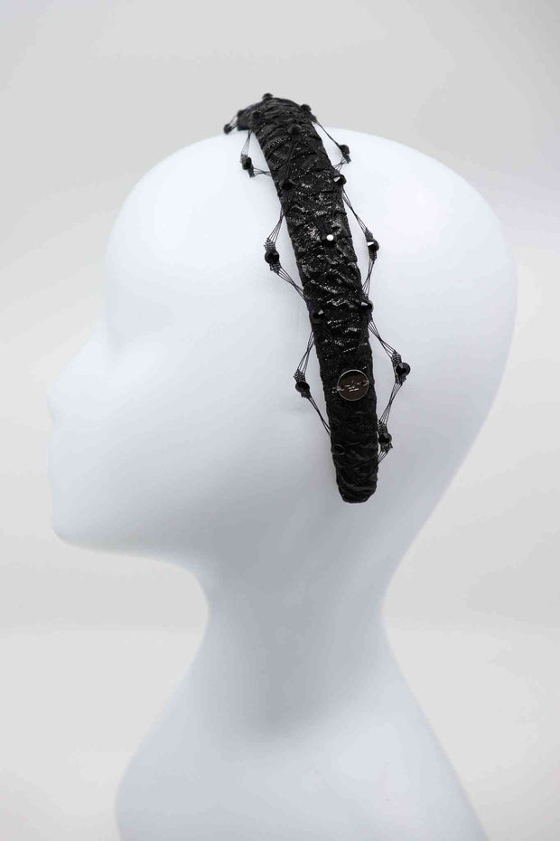 Slim Headband Naomi with Honeycomb Veil