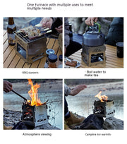 Outdoor Square Card Firewood Stove Mini Stainless Steel