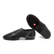 Black leather professional dance training shoes