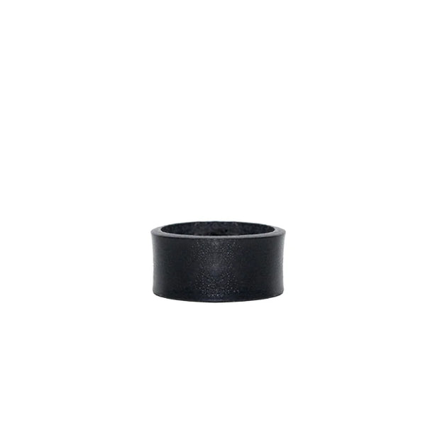 Black leather band ring