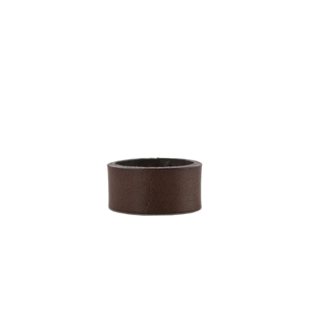 Brown leather band ring