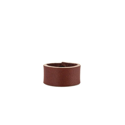 Reddish-brown leather band ring