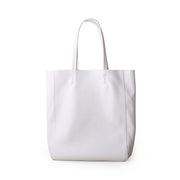 White soft leather large tote bag with soft handles