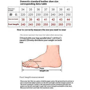 Shoe size chart for domestic leather dance shoes