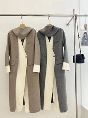 Double Breasted Long Woolen Coat