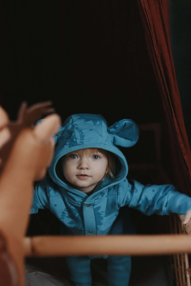 Eared Jumpsuit for Babies and Kids - Blue Suns