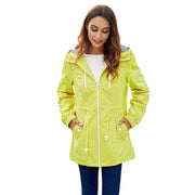 Women's Hooded Long Raincoat