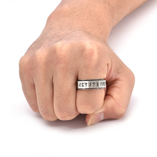 Viking Stainless Steel Rotataing Anti Anxiety Ring
