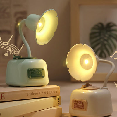 Creative retro phonograph lamp with dimming feature on books