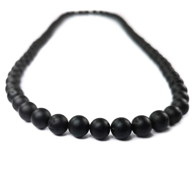 Matte Black Amber Necklace, Banus