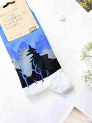 Blue-Black-White Forest - Estonian Socks