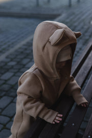 Eared Jumpsuit for Babies and Kids - Cacao
