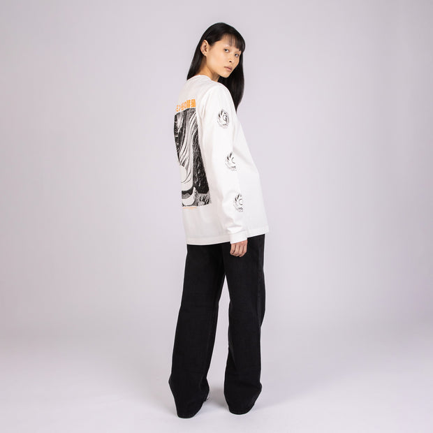 Novels Longsleeve Shirt With Cuffrib Unisex - White