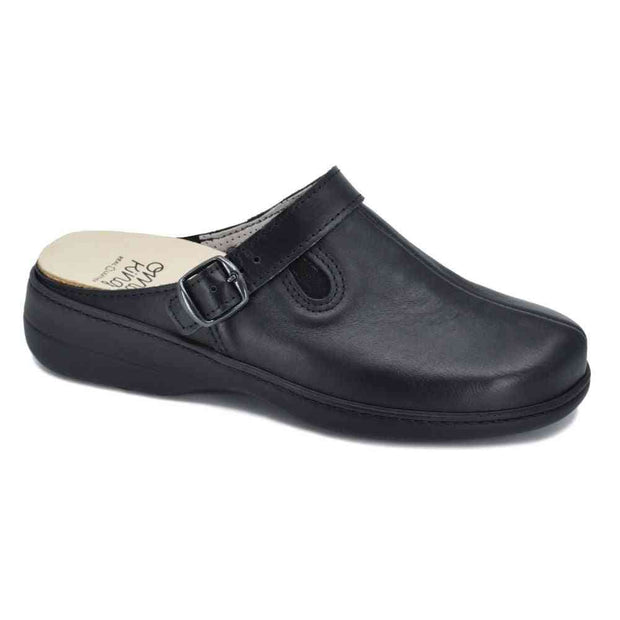 Loosu Closed Toe Leather Sandals - Black
