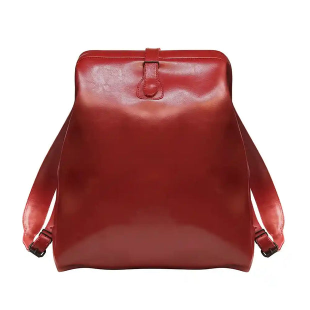 Red Leather Backpack L